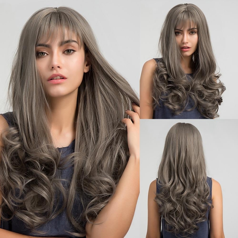 WATER WAVE BANGS DAILY NATURAL WIGS - 24INCHES